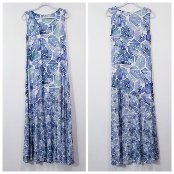 Soft Surroundings Women size Small Castel Maxi Dress Blue White - Picture 2 of 11